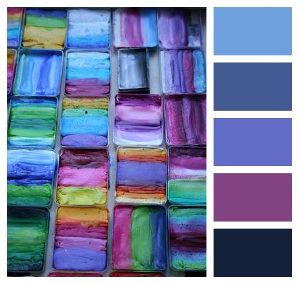 Paint Boxes Multicoloured Colour Image